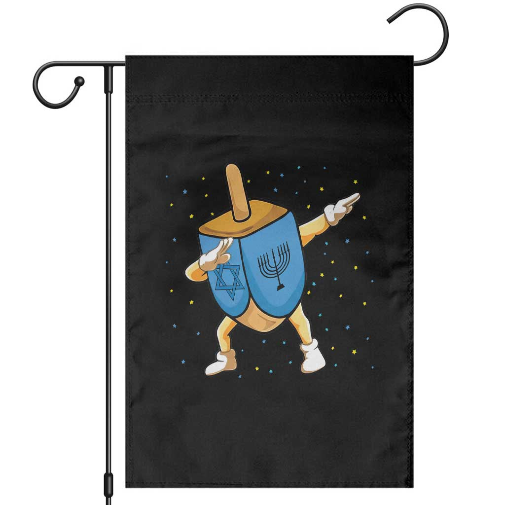 Funny Hanukkah Dreidel Dabbing Holiday Gift Garden Flag TS12 Black Print Your Wear