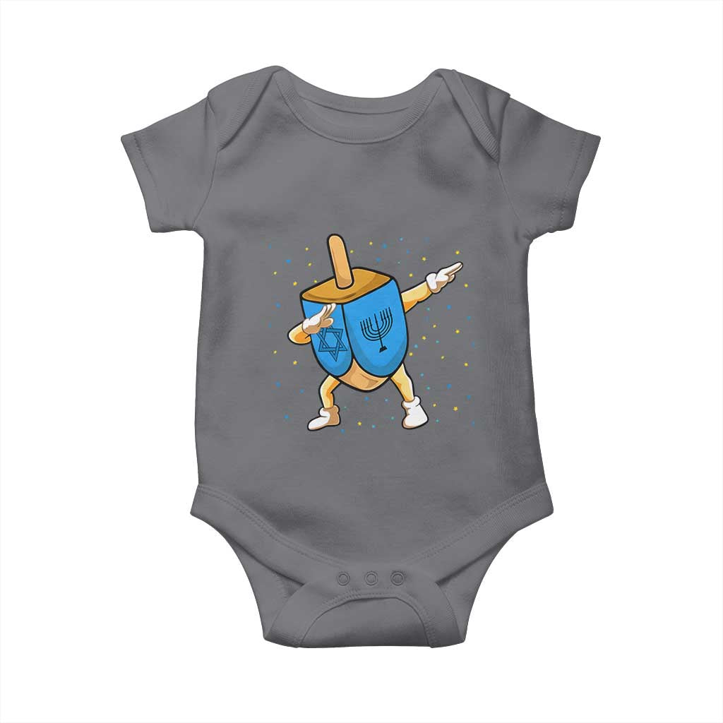 Funny Hanukkah Dreidel Dabbing Holiday Gift Baby Onesie TS12 Charcoal Print Your Wear