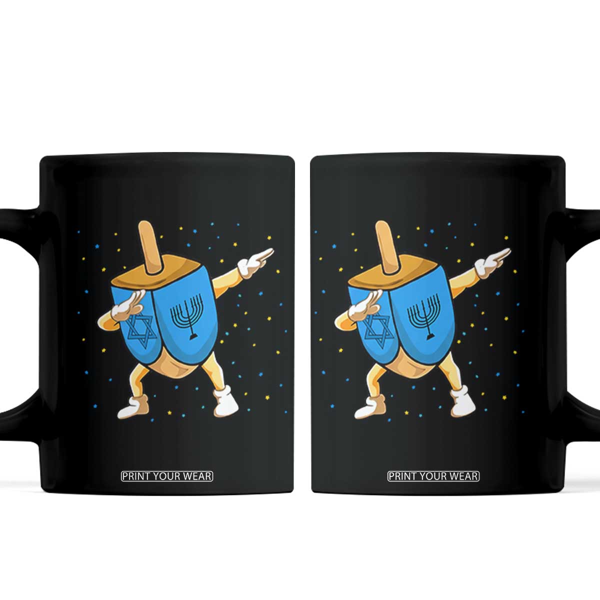 Funny Hanukkah Dreidel Dabbing Holiday Gift Coffee Mug TS12 Black Print Your Wear