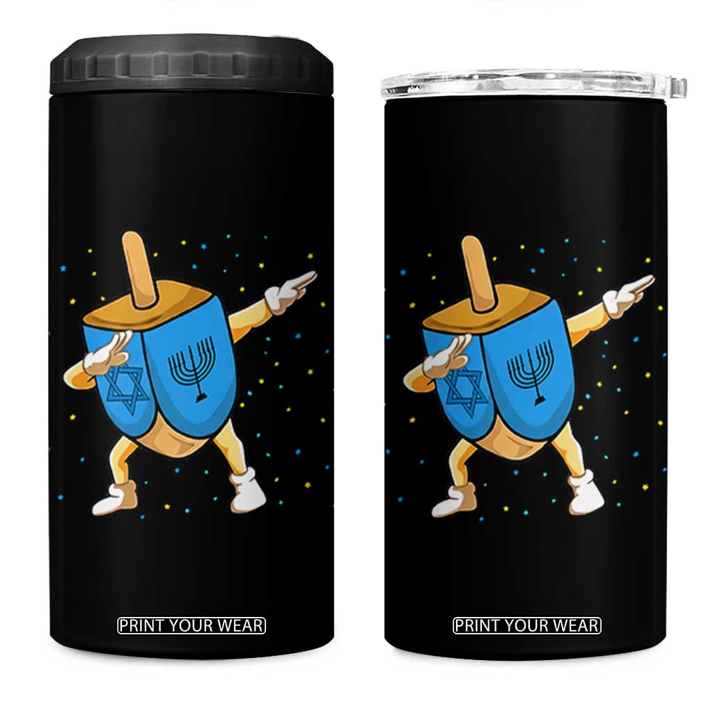 Funny Hanukkah Dreidel Dabbing Holiday Gift 4 in 1 Can Cooler Tumbler TS12 One Size: 16 oz Black Print Your Wear
