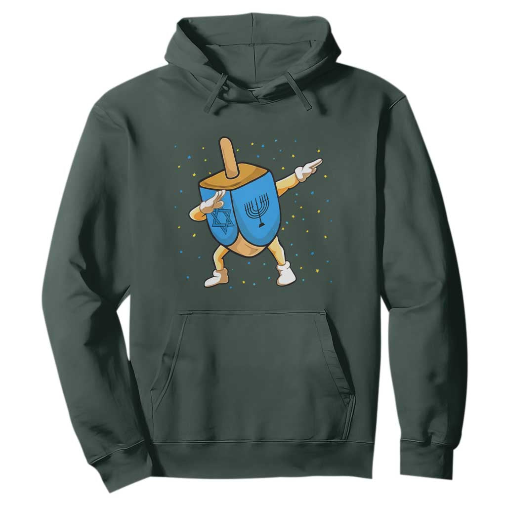 Funny Hanukkah Dreidel Dabbing Holiday Gift Hoodie TS12 Dark Forest Green Print Your Wear