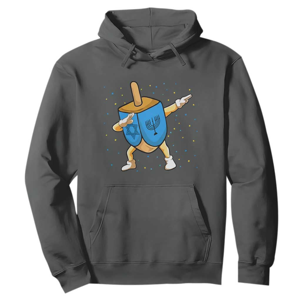 Funny Hanukkah Dreidel Dabbing Holiday Gift Hoodie TS12 Dark Heather Print Your Wear