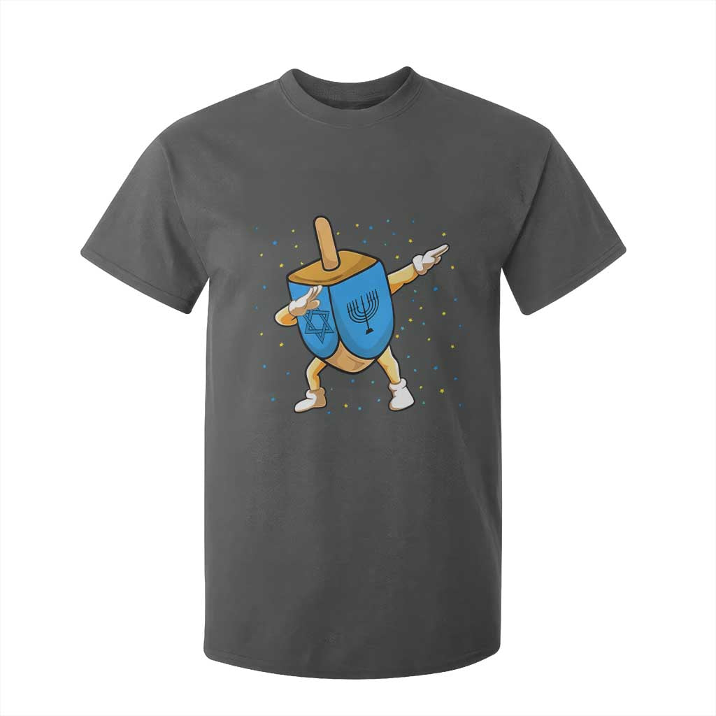 Funny Hanukkah Dreidel Dabbing Holiday Gift T Shirt For Kid TS12 Dark Heather Print Your Wear