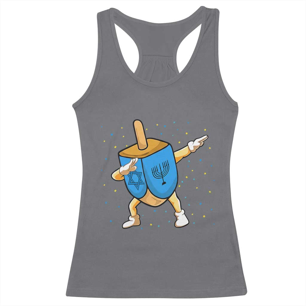Funny Hanukkah Dreidel Dabbing Holiday Gift Racerback Tank Top TS12 Charcoal Print Your Wear