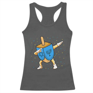 Funny Hanukkah Dreidel Dabbing Holiday Gift Racerback Tank Top TS12 Dark Heather Print Your Wear