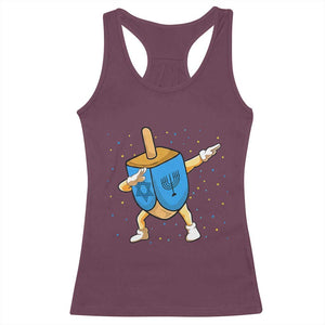 Funny Hanukkah Dreidel Dabbing Holiday Gift Racerback Tank Top TS12 Maroon Print Your Wear
