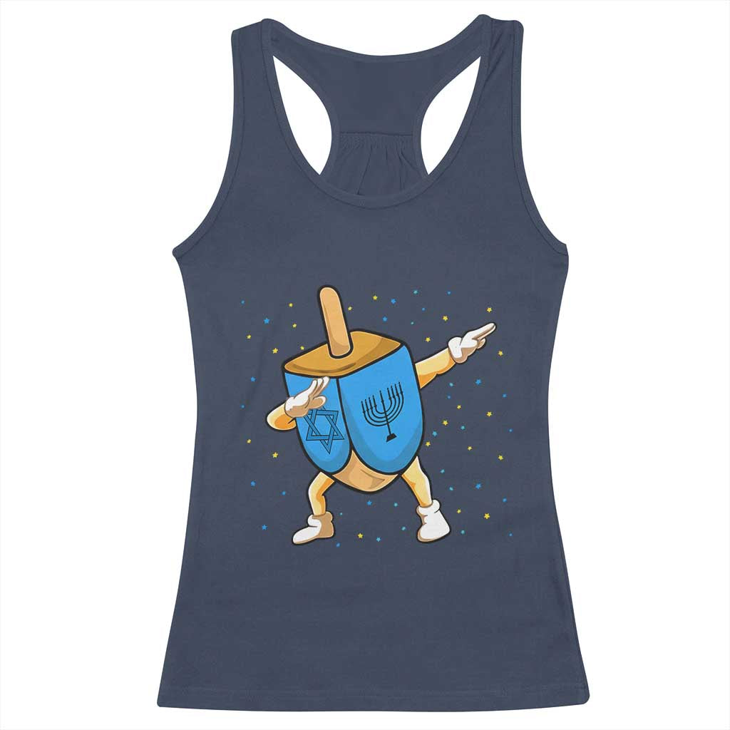 Funny Hanukkah Dreidel Dabbing Holiday Gift Racerback Tank Top TS12 Navy Print Your Wear