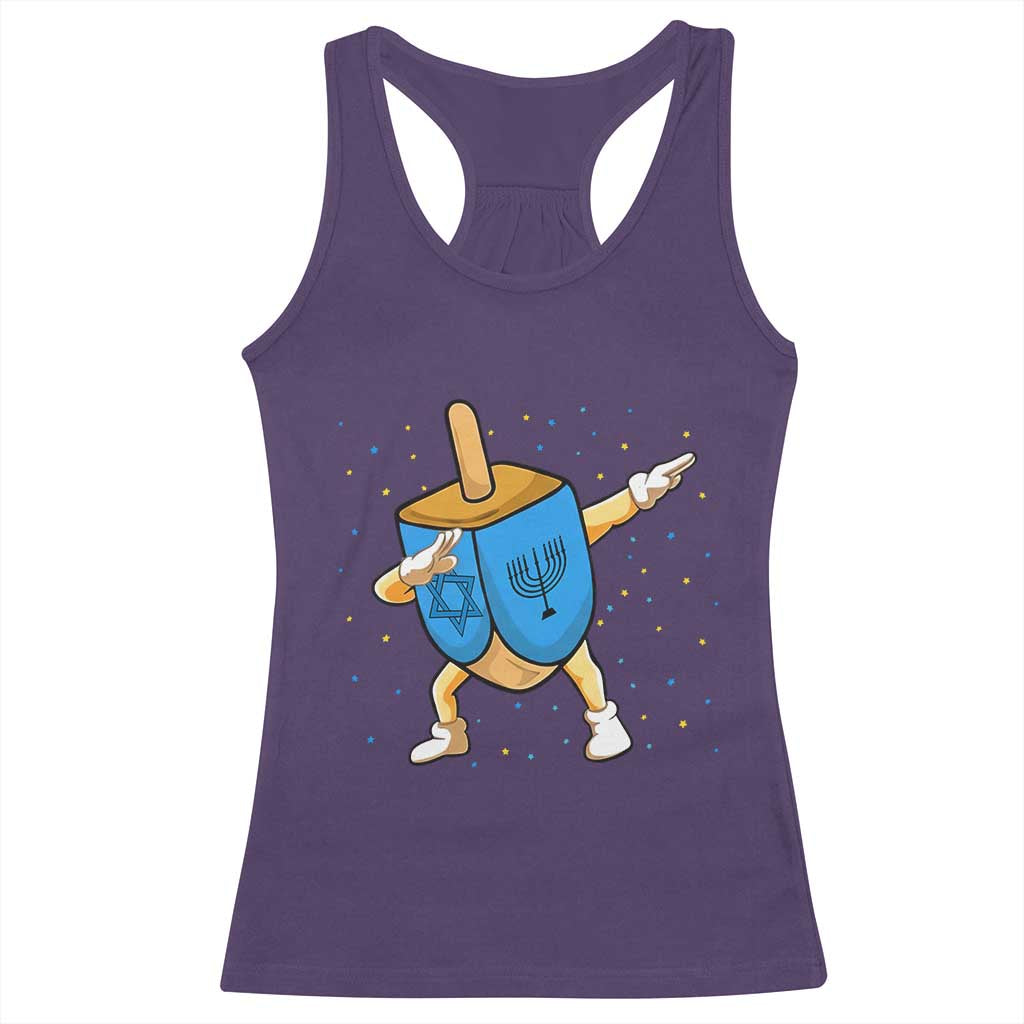 Funny Hanukkah Dreidel Dabbing Holiday Gift Racerback Tank Top TS12 Purple Print Your Wear