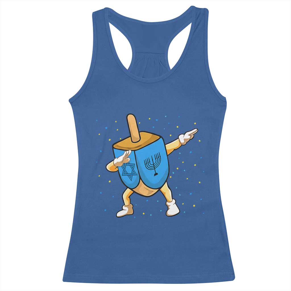 Funny Hanukkah Dreidel Dabbing Holiday Gift Racerback Tank Top TS12 Royal Blue Print Your Wear