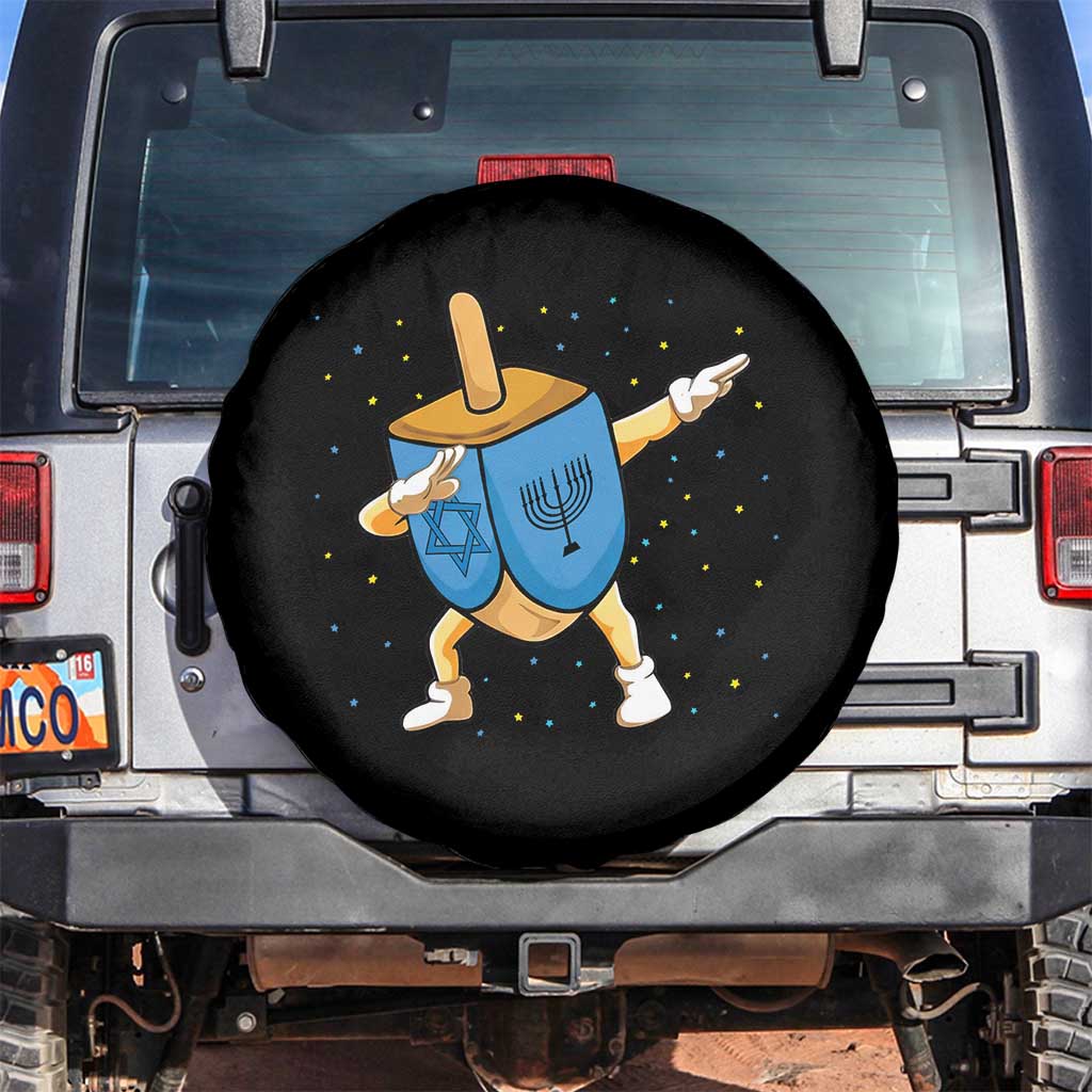 Funny Hanukkah Dreidel Dabbing Holiday Gift Spare Tire Cover TS12 No hole Black Print Your Wear