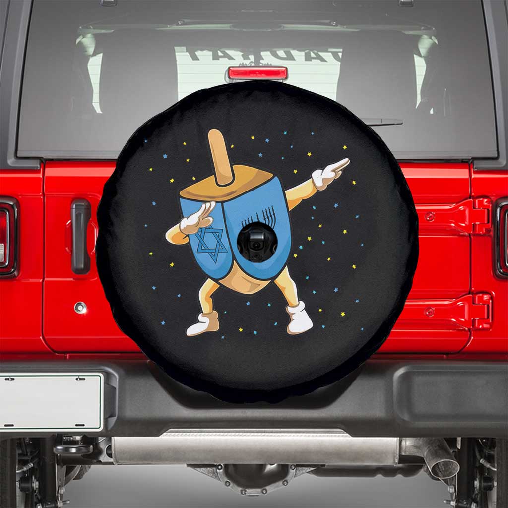 Funny Hanukkah Dreidel Dabbing Holiday Gift Spare Tire Cover TS12 Black Print Your Wear