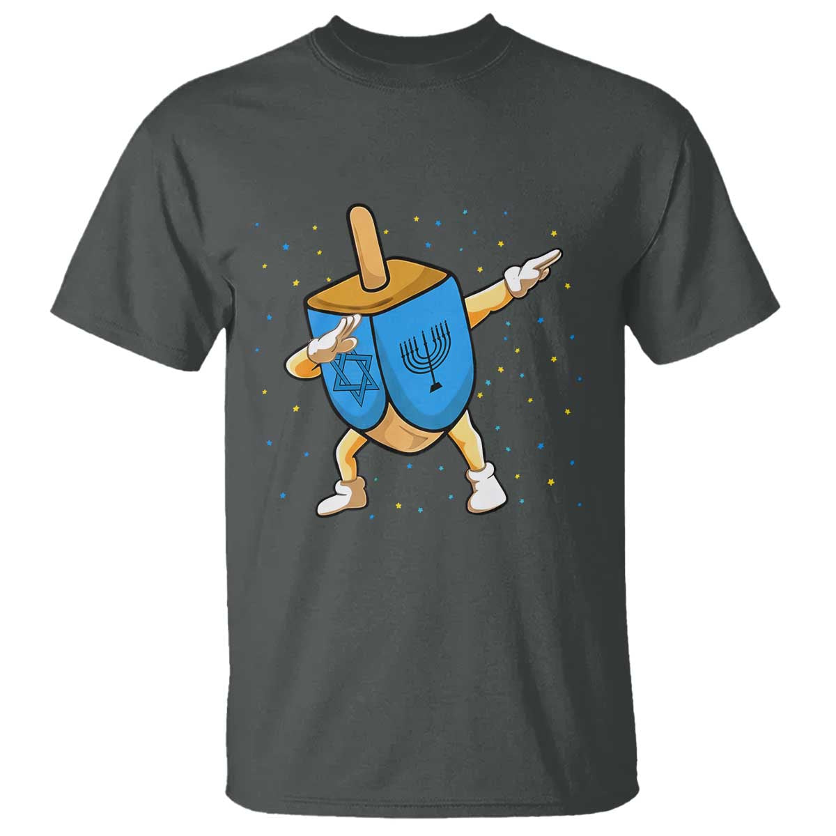 Funny Hanukkah Dreidel Dabbing Holiday Gift T Shirt TS12 Dark Heather Print Your Wear