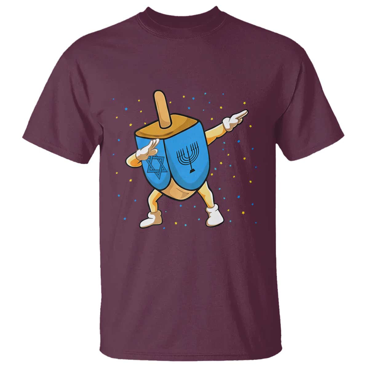 Funny Hanukkah Dreidel Dabbing Holiday Gift T Shirt TS12 Maroon Print Your Wear