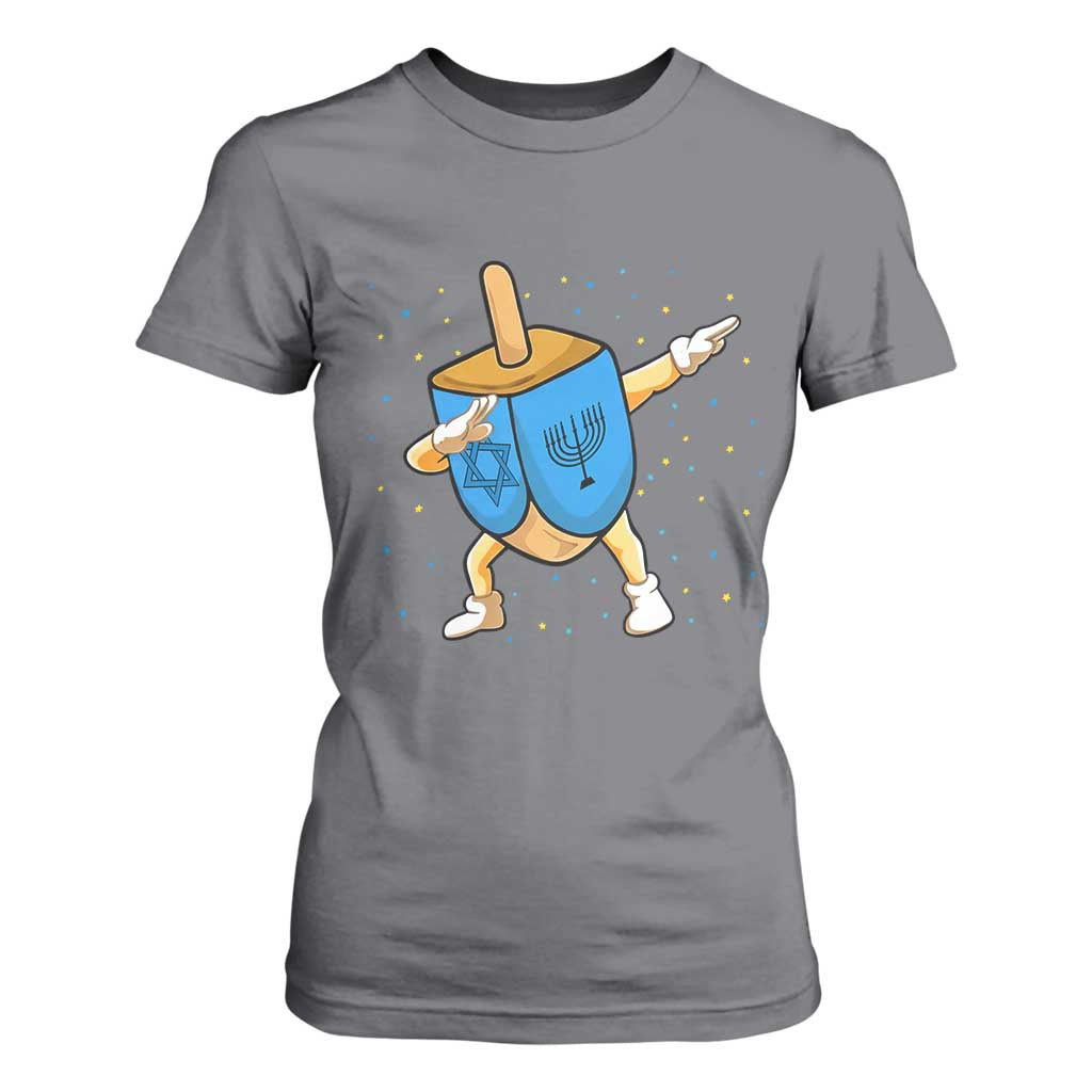 Funny Hanukkah Dreidel Dabbing Holiday Gift T Shirt For Women TS12 Charcoal Print Your Wear
