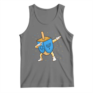 Funny Hanukkah Dreidel Dabbing Holiday Gift Tank Top TS12 Black Heather Print Your Wear