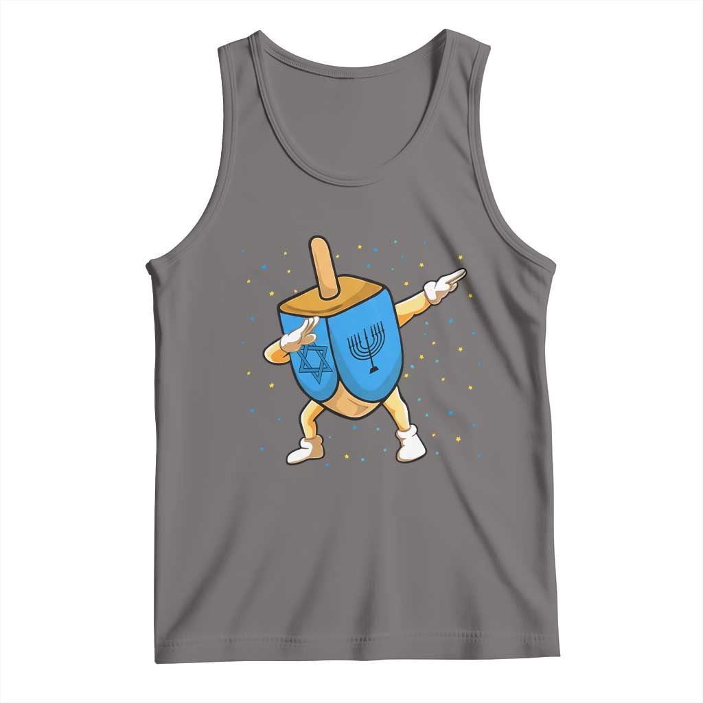 Funny Hanukkah Dreidel Dabbing Holiday Gift Tank Top TS12 Deep Heather Print Your Wear