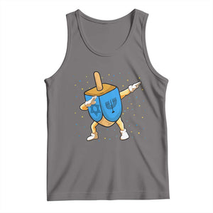 Funny Hanukkah Dreidel Dabbing Holiday Gift Tank Top TS12 Deep Heather Print Your Wear
