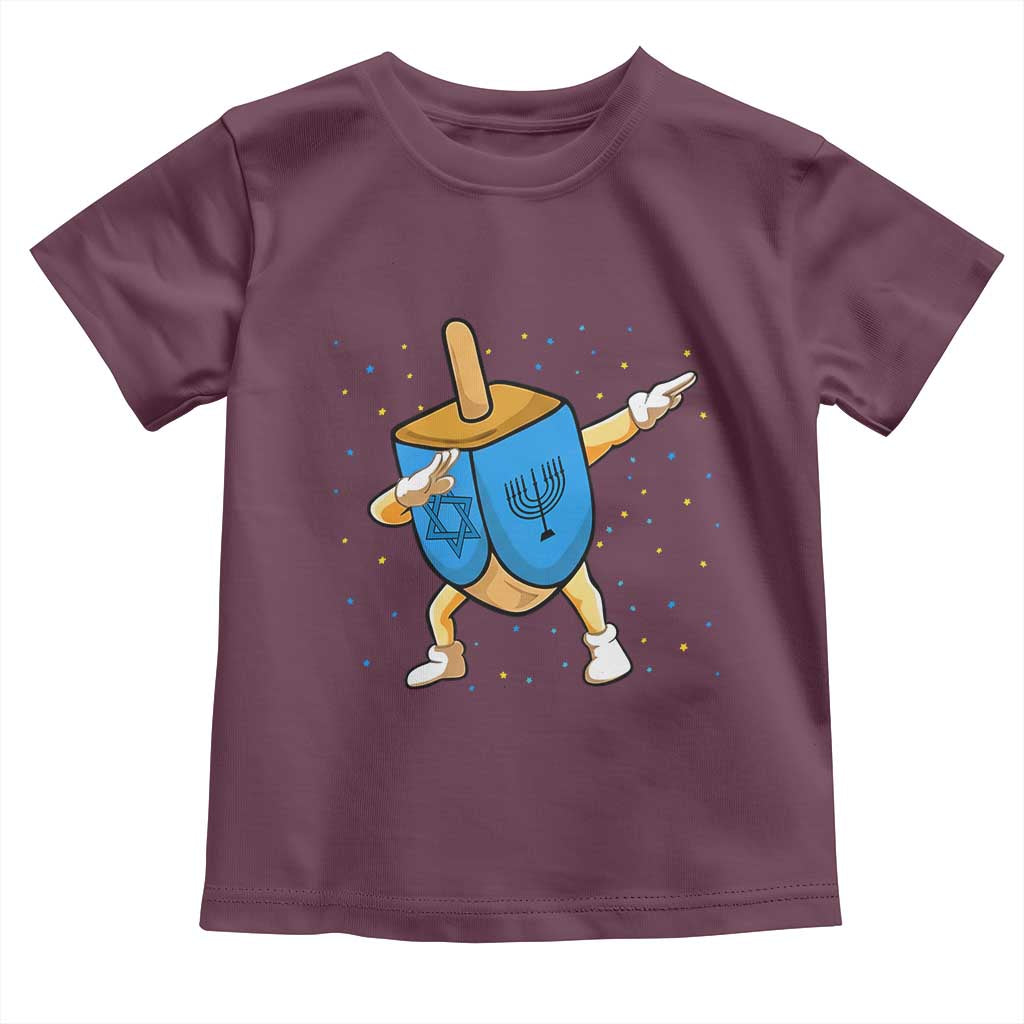 Funny Hanukkah Dreidel Dabbing Holiday Gift Toddler T Shirt TS12 Maroon Print Your Wear