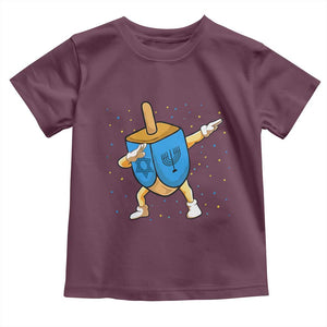 Funny Hanukkah Dreidel Dabbing Holiday Gift Toddler T Shirt TS12 Maroon Print Your Wear