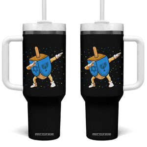 Funny Hanukkah Dreidel Dabbing Holiday Gift Tumbler With Handle TS12 One Size: 40 oz Black Print Your Wear