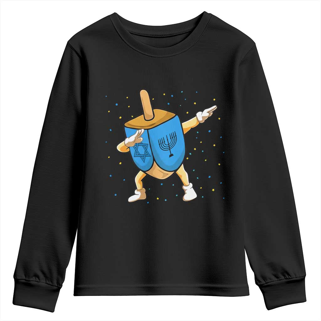 Funny Hanukkah Dreidel Dabbing Holiday Gift Youth Sweatshirt TS12 Black Print Your Wear