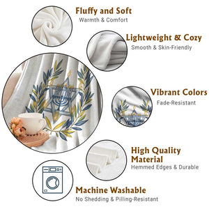 Hanukkah Flower Menorah Star Of David Throw Blanket Gift For Women TS12 Print Your Wear