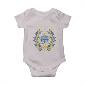 Hanukkah Flower Menorah Star Of David Baby Onesie Gift For Women TS12 Ice Gray Print Your Wear