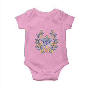 Hanukkah Flower Menorah Star Of David Baby Onesie Gift For Women TS12 Light Pink Print Your Wear