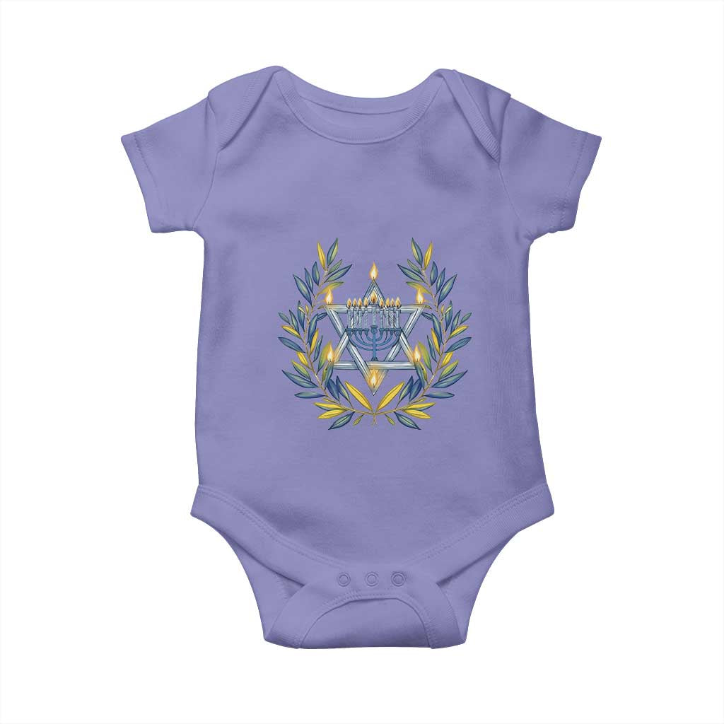 Hanukkah Flower Menorah Star Of David Baby Onesie Gift For Women TS12 Violet Print Your Wear