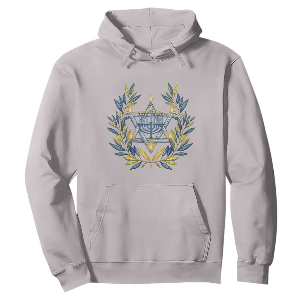Hanukkah Flower Menorah Star Of David Hoodie Gift For Women TS12 Ice Gray Print Your Wear