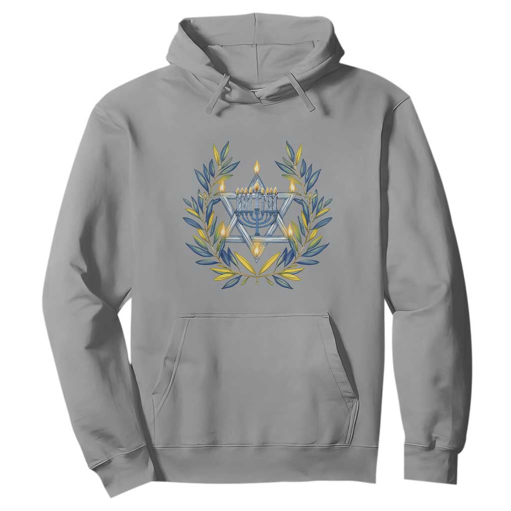Hanukkah Flower Menorah Star Of David Hoodie Gift For Women TS12 Sport Gray Print Your Wear