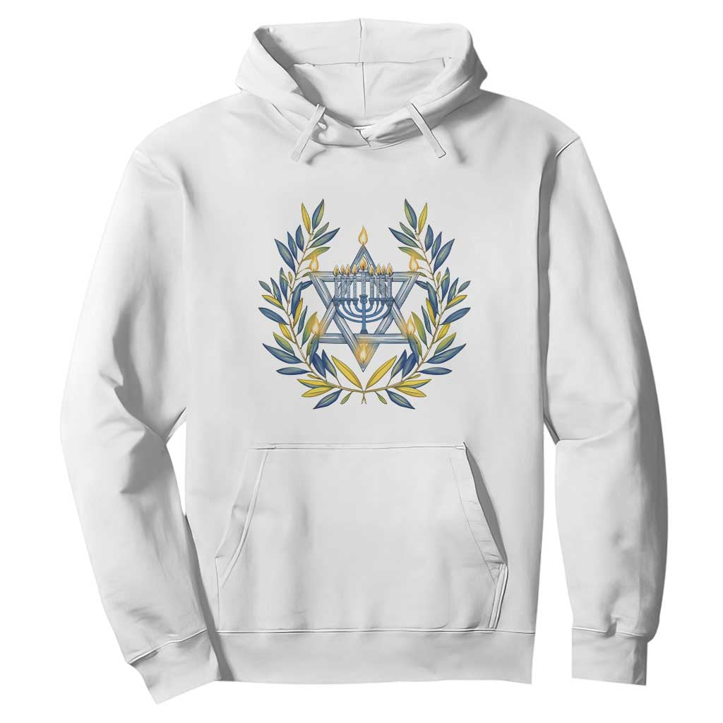 Hanukkah Flower Menorah Star Of David Hoodie Gift For Women TS12 White Print Your Wear