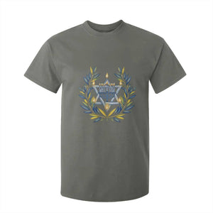 Hanukkah Flower Menorah Star Of David T Shirt For Kid Gift For Women TS12 Military Green Print Your Wear