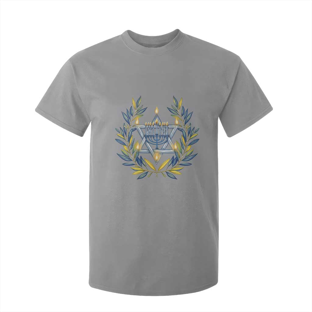 Hanukkah Flower Menorah Star Of David T Shirt For Kid Gift For Women TS12 Sport Gray Print Your Wear