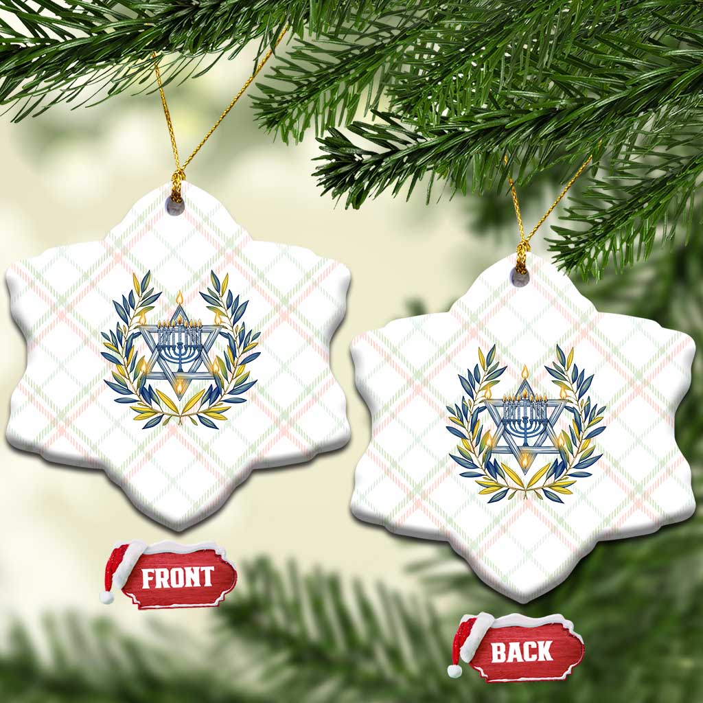 Hanukkah Flower Menorah Star Of David Ceramic Ornament Gift For Women TS12 Print Your Wear