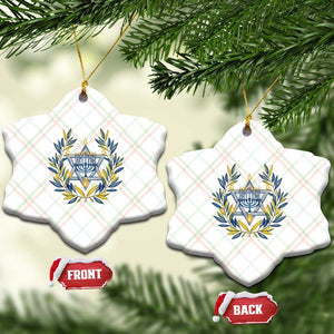 Hanukkah Flower Menorah Star Of David Ceramic Ornament Gift For Women TS12 Print Your Wear