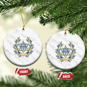 Hanukkah Flower Menorah Star Of David Ceramic Ornament Gift For Women TS12 1pc White Marble Print Your Wear