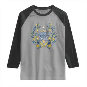 Hanukkah Flower Menorah Star Of David Raglan Shirt Gift For Women TS12 Sport Gray Black Print Your Wear