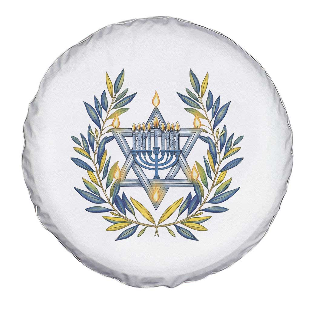 Hanukkah Flower Menorah Star Of David Spare Tire Cover Gift For Women TS12 Print Your Wear