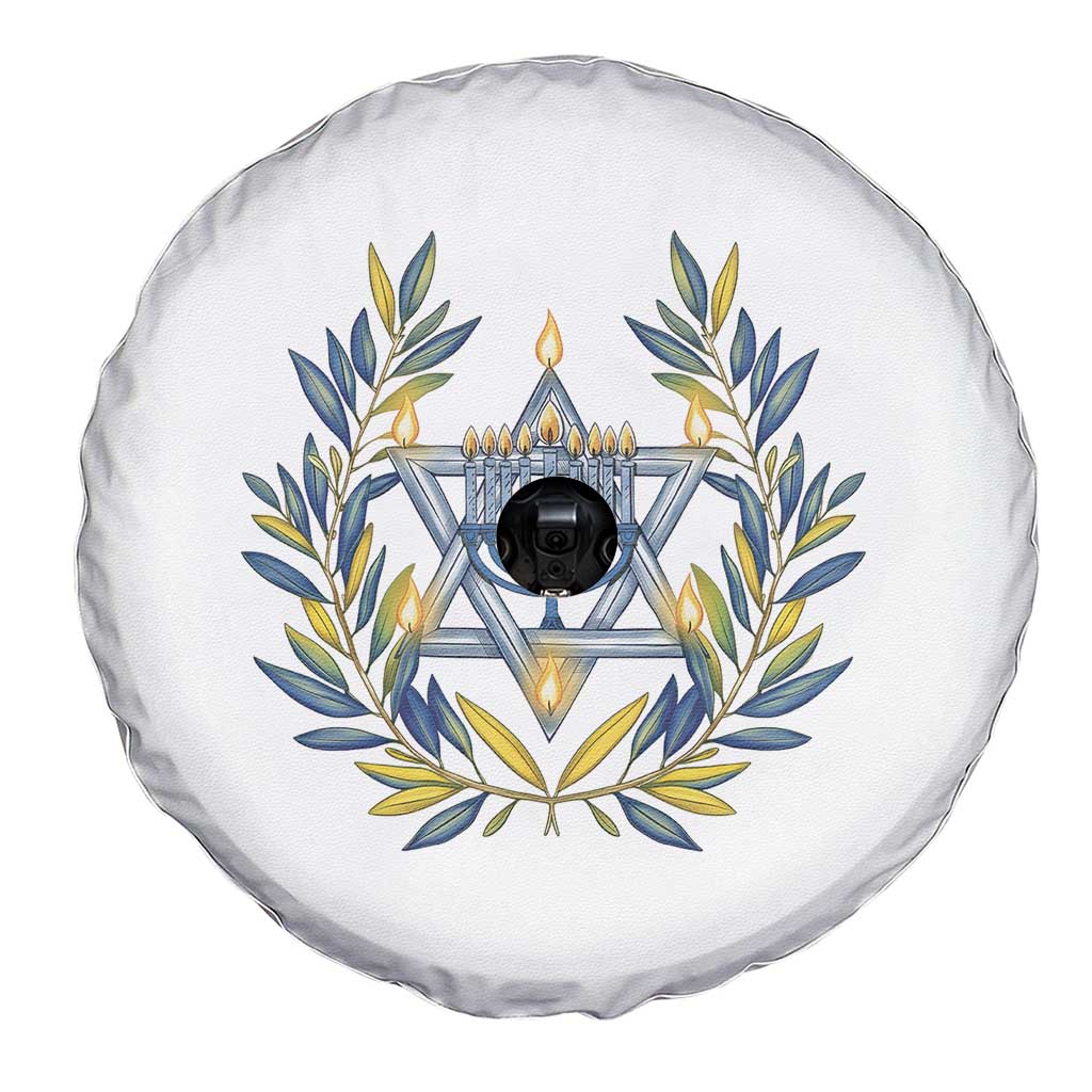 Hanukkah Flower Menorah Star Of David Spare Tire Cover Gift For Women TS12 Print Your Wear