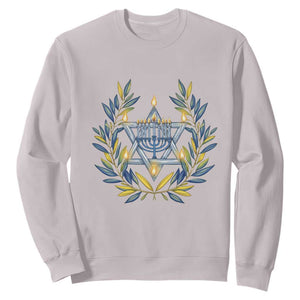 Hanukkah Flower Menorah Star Of David Sweatshirt Gift For Women TS12 Ice Gray Print Your Wear