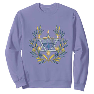 Hanukkah Flower Menorah Star Of David Sweatshirt Gift For Women TS12 Violet Print Your Wear