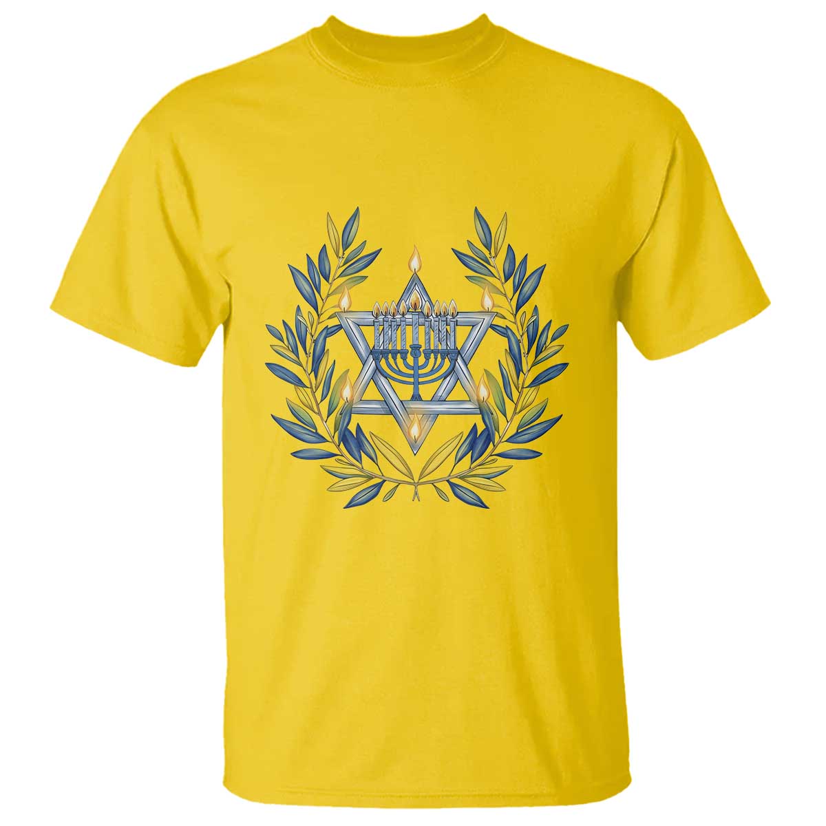 Hanukkah Flower Menorah Star Of David T Shirt Gift For Women TS12 Daisy Print Your Wear
