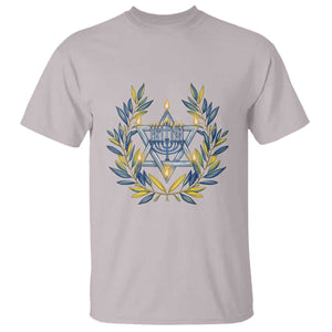 Hanukkah Flower Menorah Star Of David T Shirt Gift For Women TS12 Ice Gray Print Your Wear
