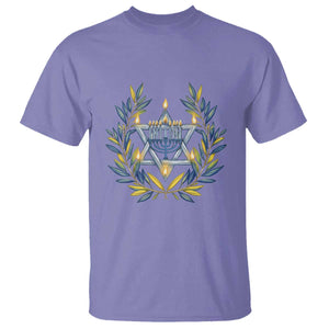 Hanukkah Flower Menorah Star Of David T Shirt Gift For Women TS12 Violet Print Your Wear