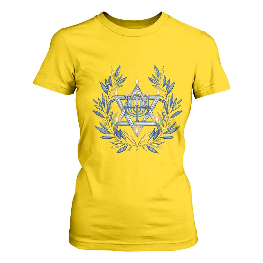 Hanukkah Flower Menorah Star Of David T Shirt For Women Gift For Women TS12 Daisy Print Your Wear