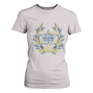 Hanukkah Flower Menorah Star Of David T Shirt For Women Gift For Women TS12 Ice Gray Print Your Wear
