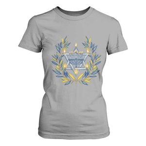 Hanukkah Flower Menorah Star Of David T Shirt For Women Gift For Women TS12 Sport Gray Print Your Wear