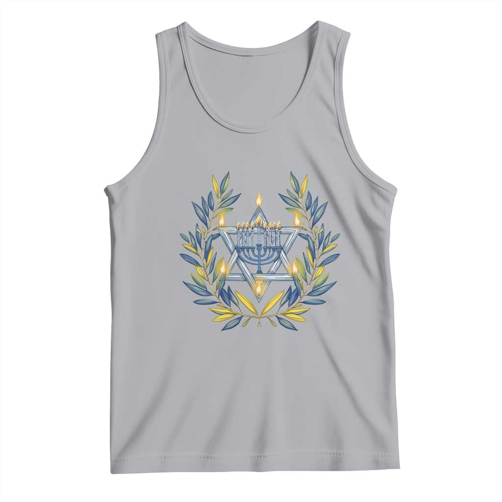 Hanukkah Flower Menorah Star Of David Tank Top Gift For Women TS12 Athletic Heather Print Your Wear