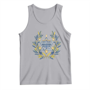 Hanukkah Flower Menorah Star Of David Tank Top Gift For Women TS12 Athletic Heather Print Your Wear